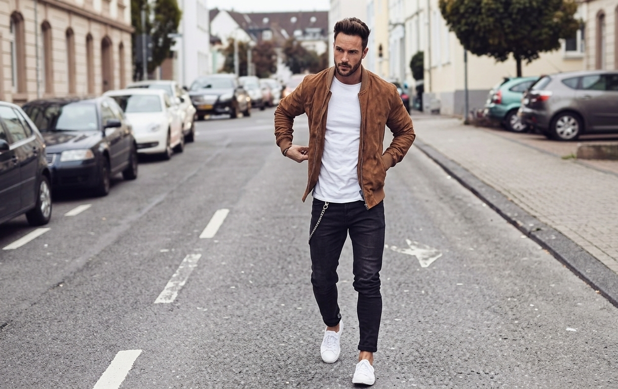 Bomber daim homme