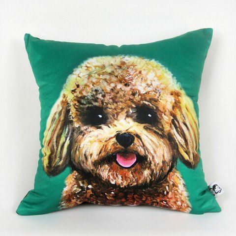 coussin impression caniche